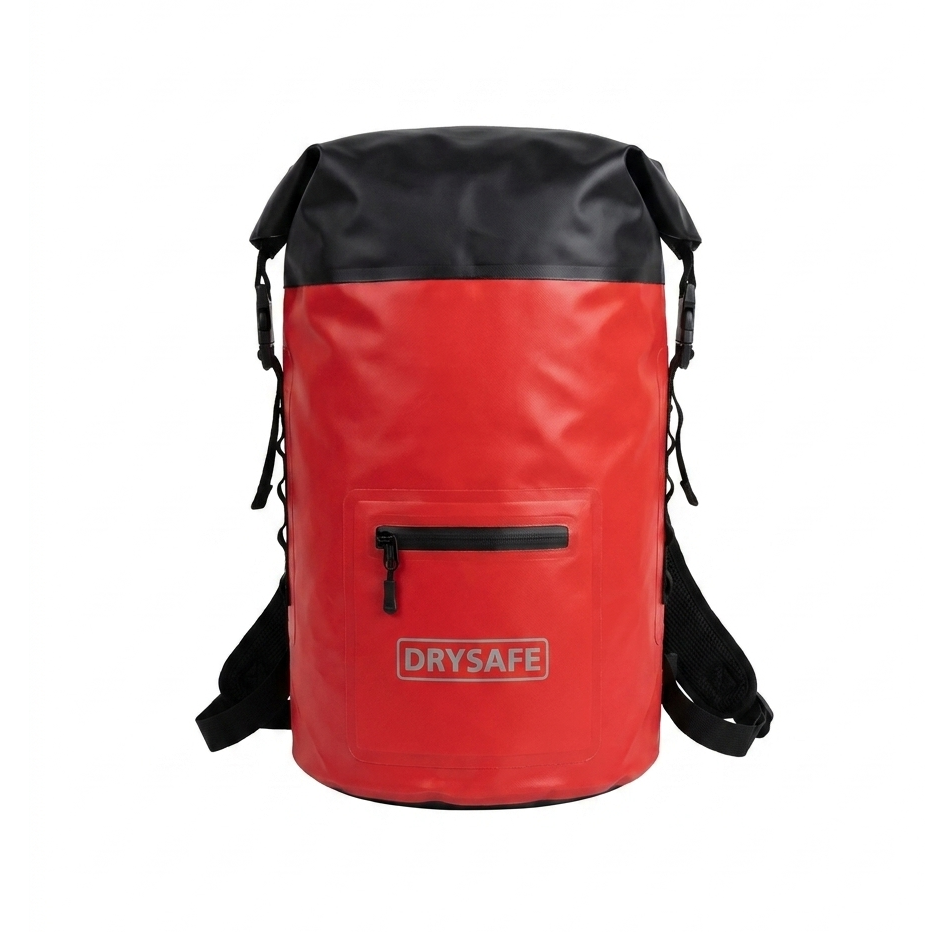 Mochila Outdoor 30 Lts 100% Impermeable DRYSAFE Rojo