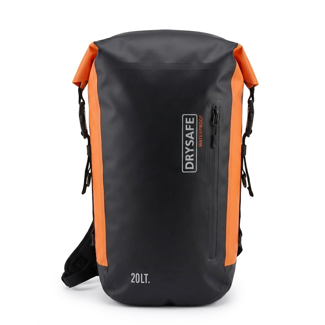 Mochila Outdoor Futalefú 20 Lts 100% Impermeable DRYSAFE negro/naranja