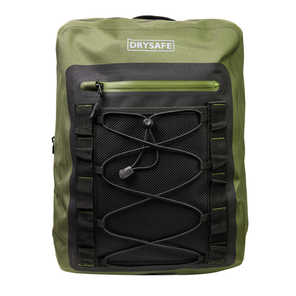 Mochila Outdoor REHUE TPU 20 Lts 100% Impermeable DRYSAFE Verde