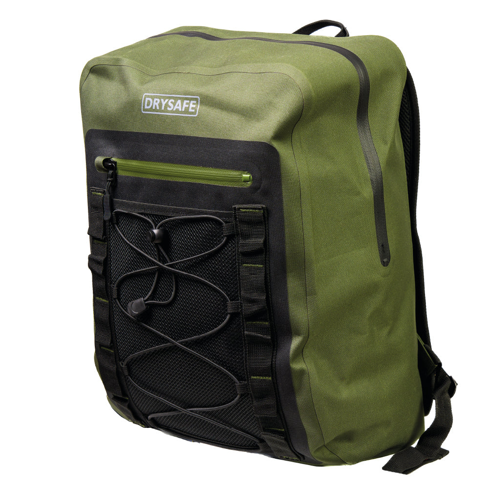 Mochila Outdoor REHUE TPU 20 Lts 100% Impermeable DRYSAFE Verde