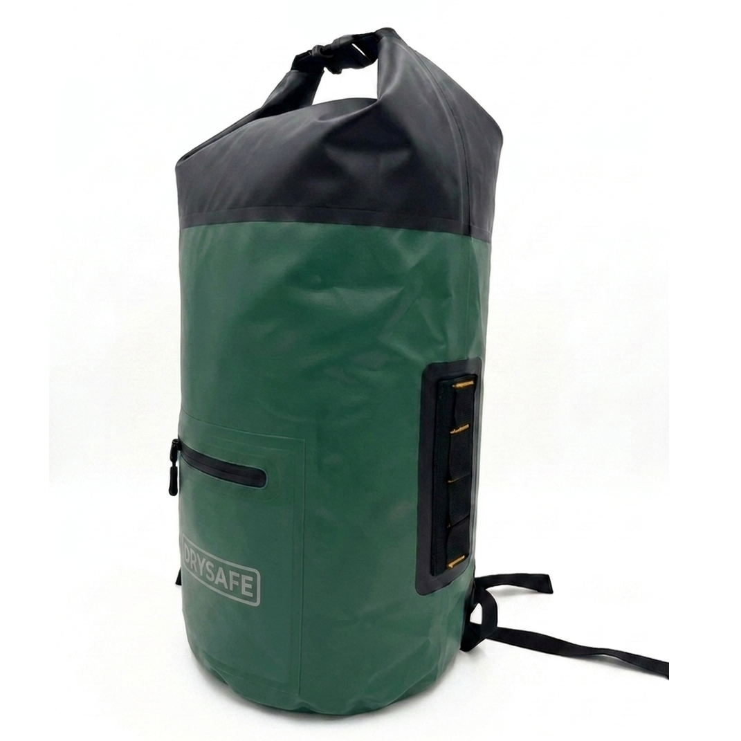 Mochila Outdoor MAWUN2.0 30 Lts 100% Impermeable DRYSAFE Verde Petroleo
