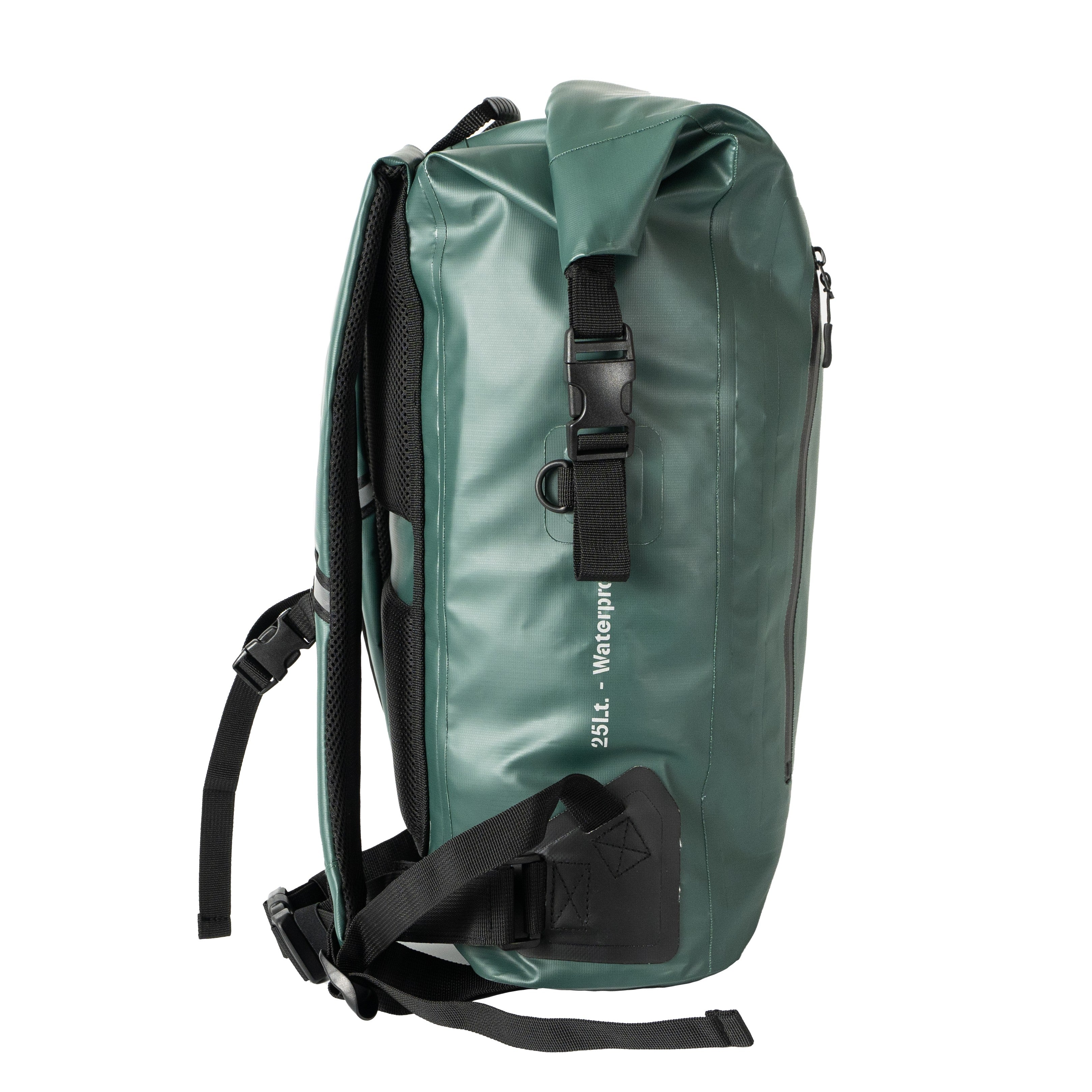 Mochila Outdoor PUELO 25 Lts 100% Impermeable DRYSAFE Verde Petroleo