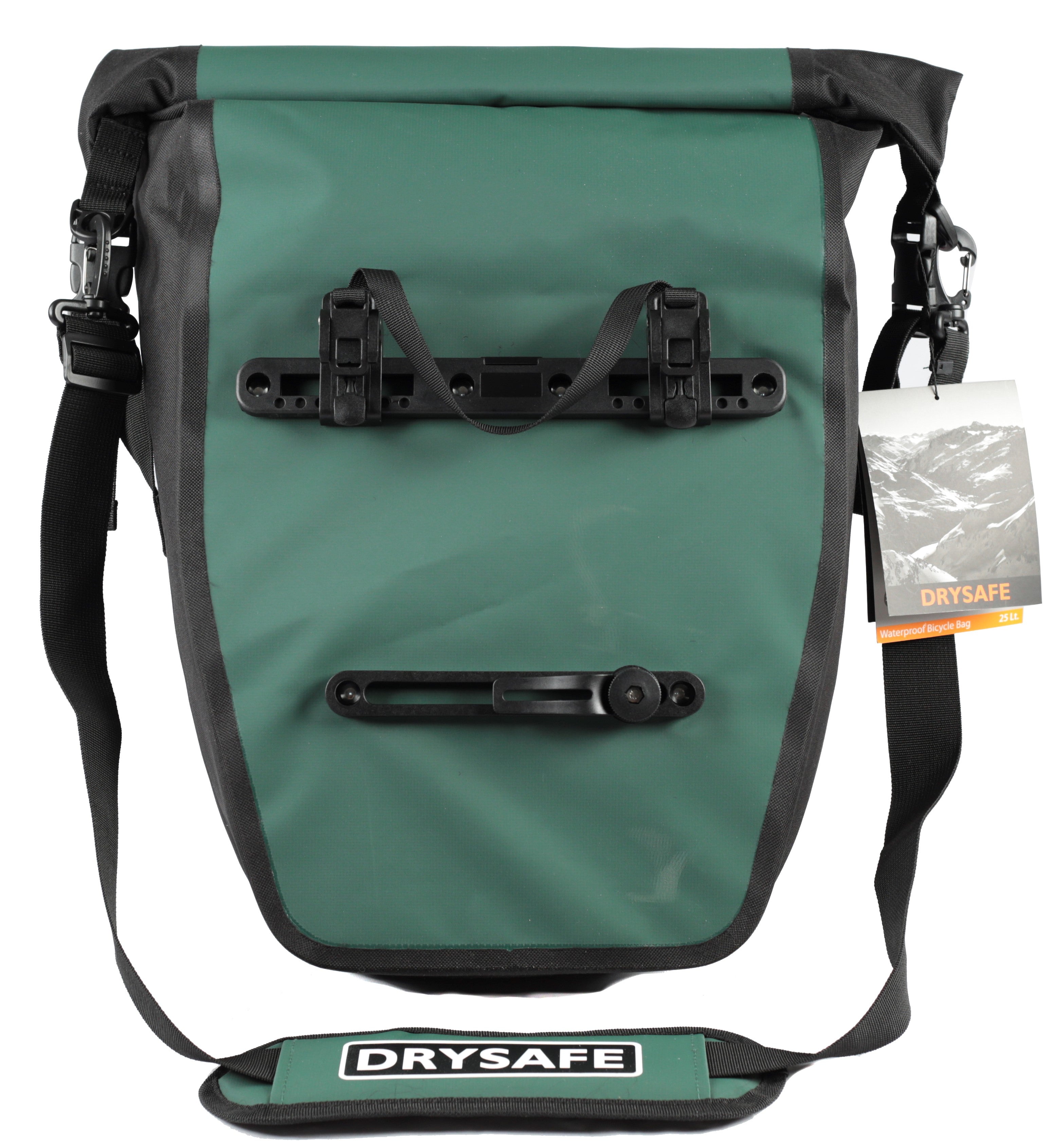 Alforja Bicicleta Outdoor 25 Lts Impermeable DRYSAFE Verde Petróleo