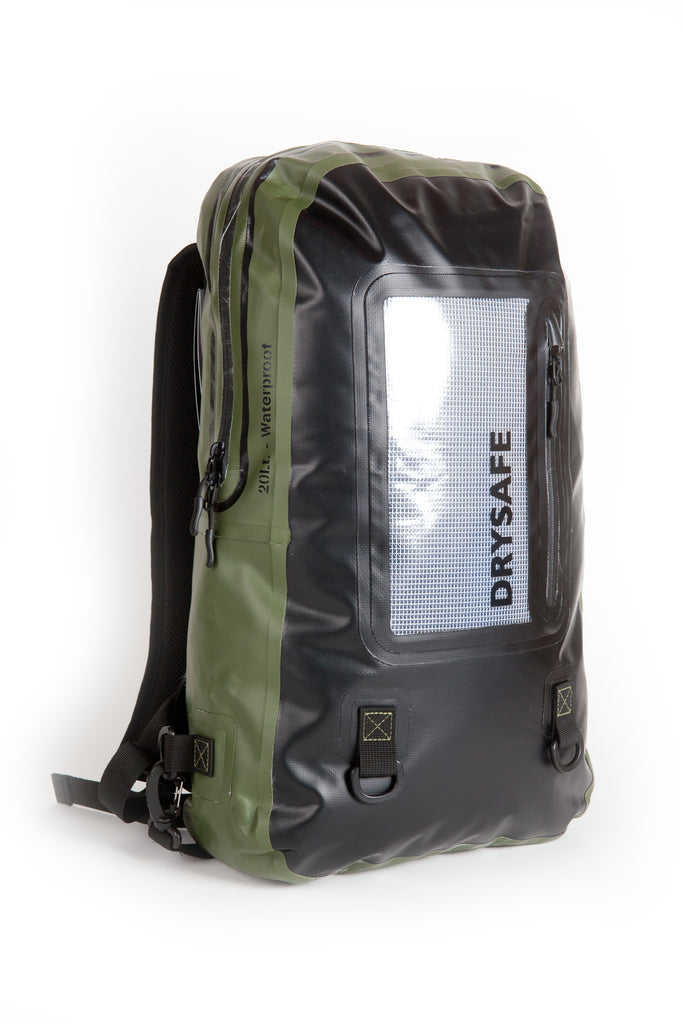 Mochila Outdoor PUKEM 20 Lts c/porta notebook DRYSAFE Verde Militar
