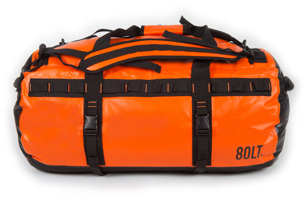 Bolso Outdoor ANKEN 80 Lts Impermeable DRYSAFE Naranjo