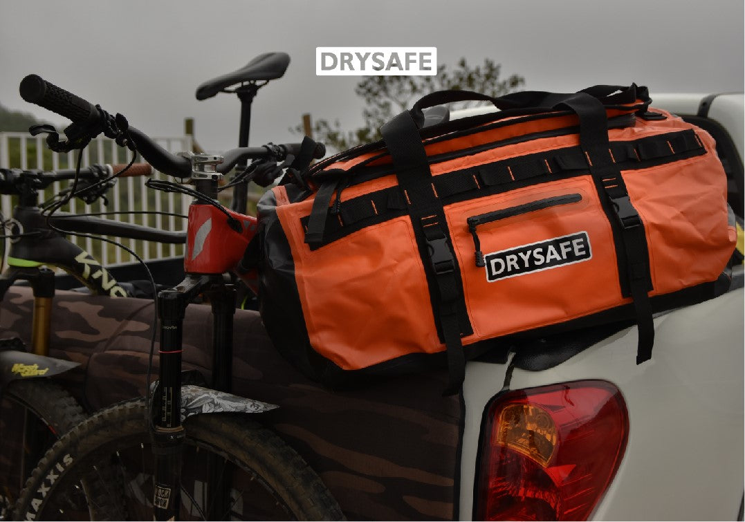 Bolso Outdoor ANKEN 80 Lts Impermeable DRYSAFE Naranjo