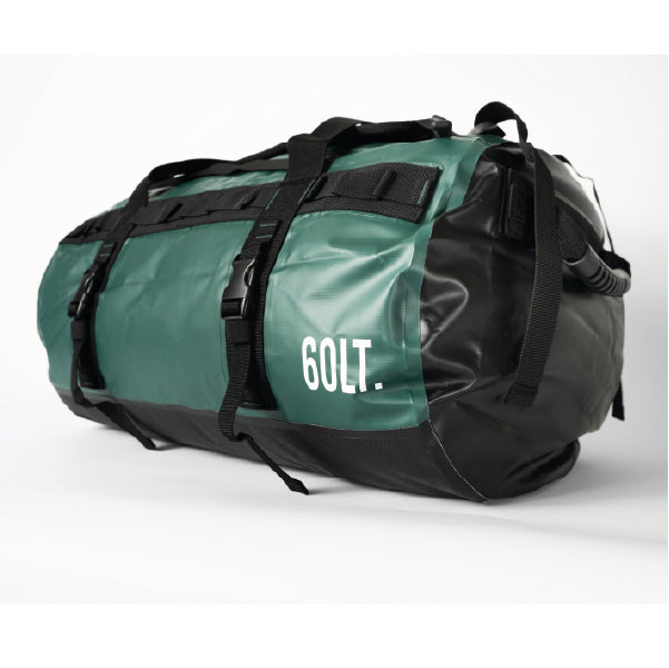 Bolso Outdoor MAWÜNKO 60 Lts Impermeable DRYSAFE Verde Petroleo