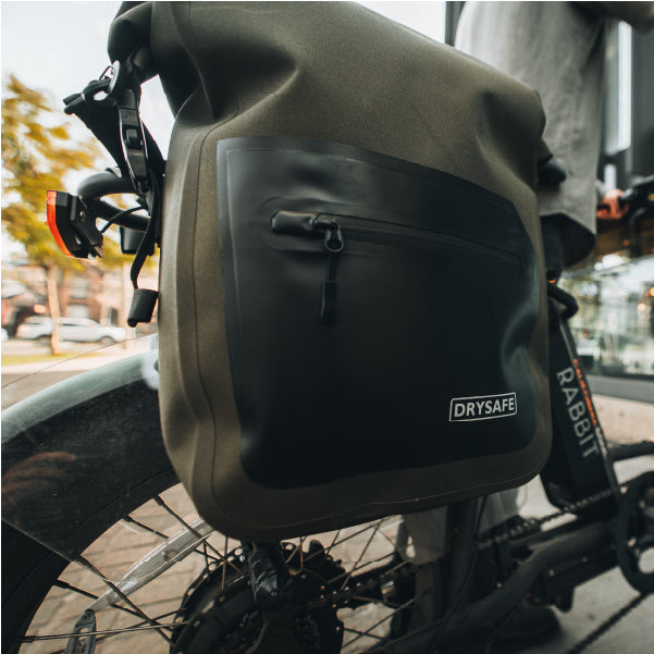 Alforja Bicicleta Outdoor 25 Lts Impermeable DRYSAFE Verde Oliva