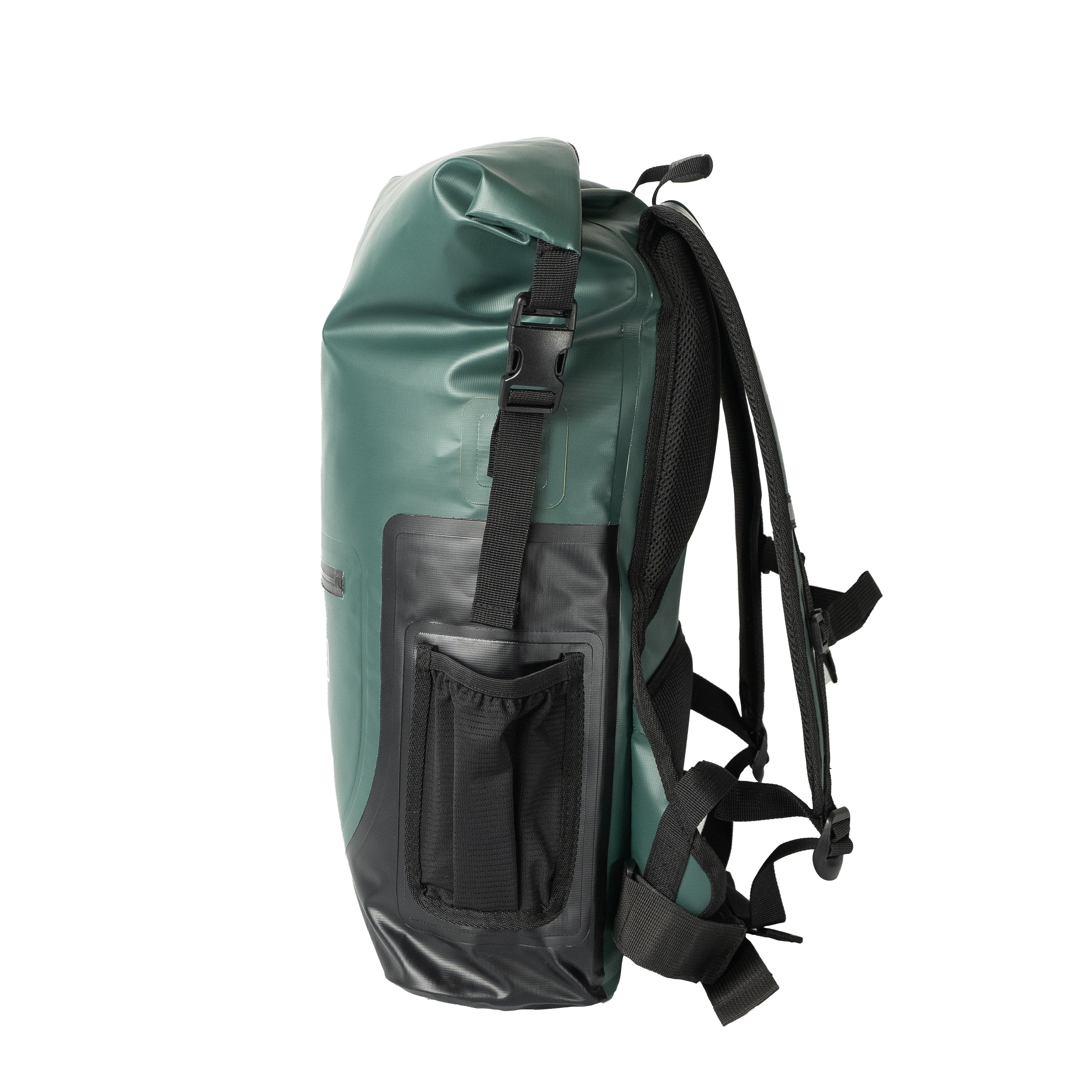 Mochila Outdoor BAKER 25 Lts 100% Impermeable DRYSAFE Verde Petroleo