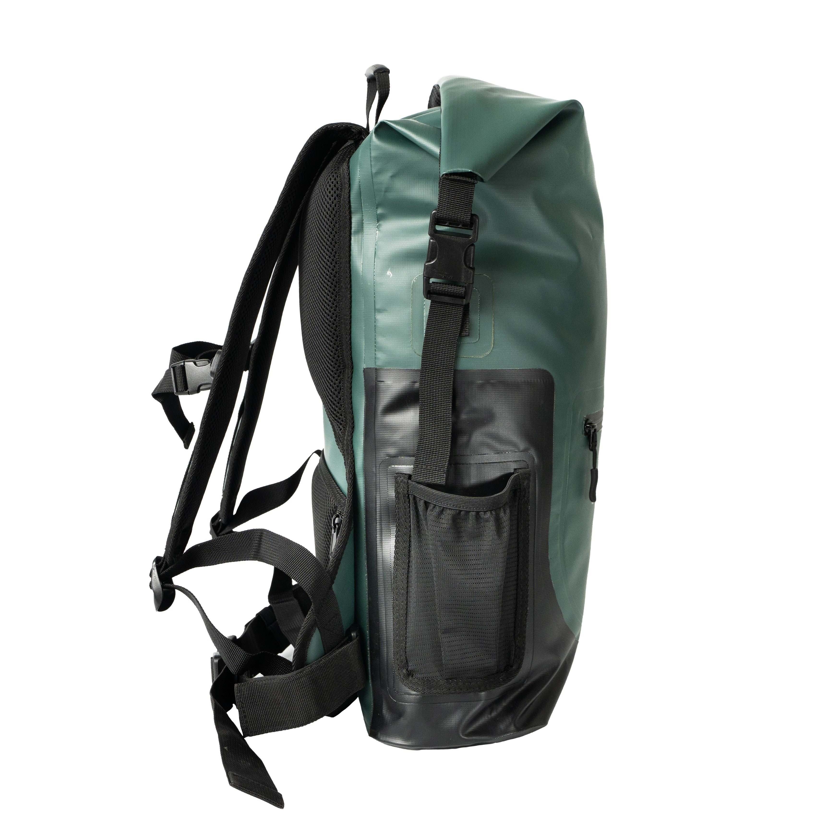 Mochila Outdoor BAKER 25 Lts 100% Impermeable DRYSAFE Verde Petroleo