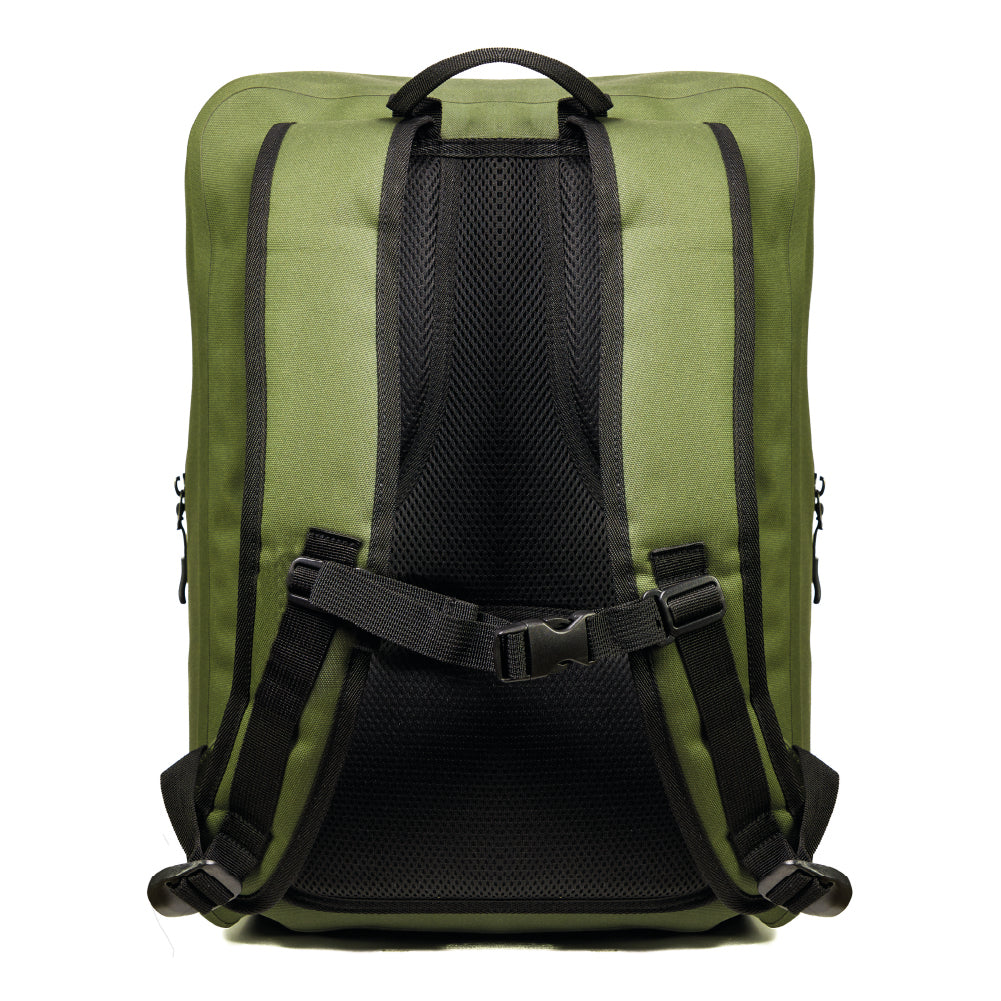 Mochila Outdoor REHUE TPU 25 Lts 100% Impermeable DRYSAFE Verde