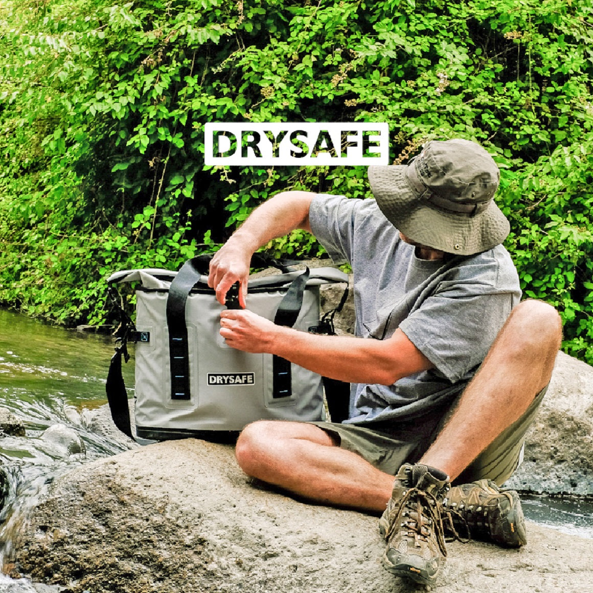 Soft Cooler 25 litros - 100% Waterproof - Drysafe - Gris  / Naranjo